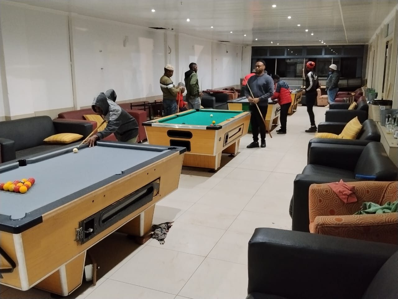 Matches running across the hall on league night