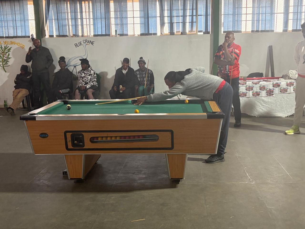 Player breaking off in a club match at Blue Crane hall
