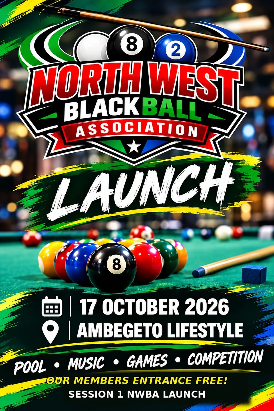 North West Blackball Association Launch event poster